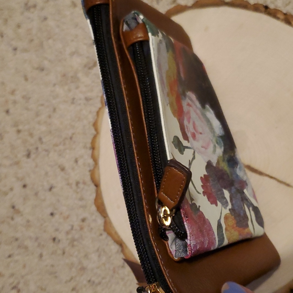 House of Disaster 1916 Brown & Floral Design Makeup Case NEW - Picture 5 of 7